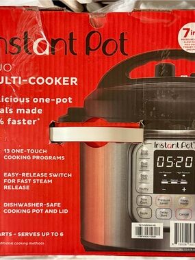 Multi-Cooker in Stainless Steel and Black - Red Packaging.